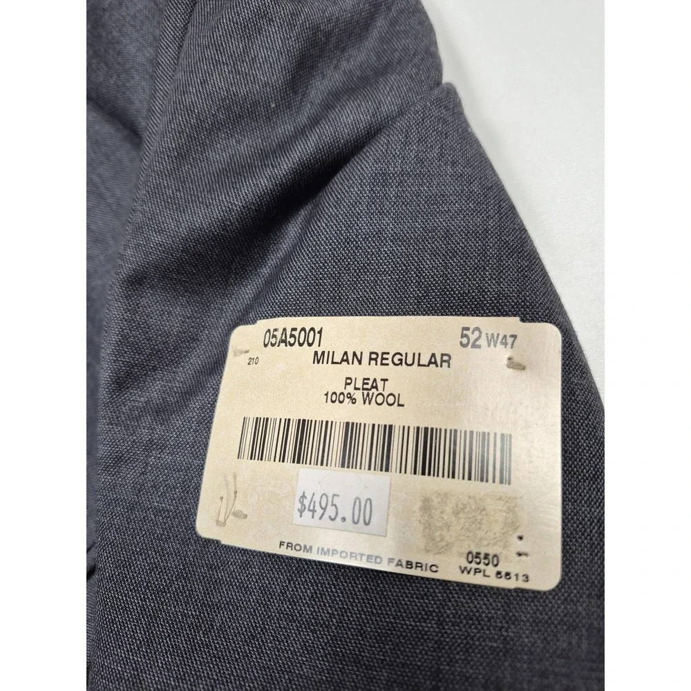ZINO Suit Mens 52 Gray Wool Super 120s 2 Piece 47x36 Milan Italy NWT FLAW